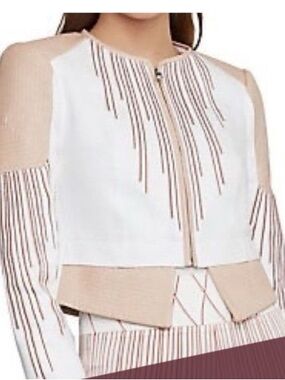 BCBG Sunburst Azeris Fan Cropped Jacket~ Brand New